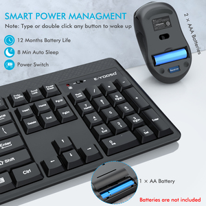 Eyooso Oficina 3 DPI ajustable de Mouse y Teclado 2,4G teclado inalámbrico y ratón Combo para computadora/ordenador portátil/Windows/Mac - Product Image 5