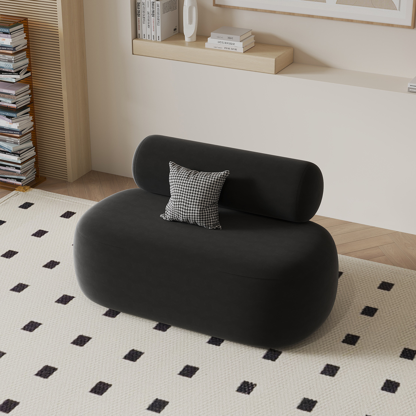 ressort en latex/experience full-small double-12m-flanelle-noir