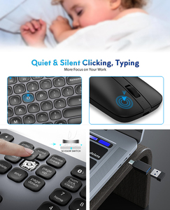 Juego de teclado y mouse inalámbricos Bluetooth recargables de primera calidad para oficina, teclado y mouse inalámbricos recargables de 108 teclas - Product Image 3