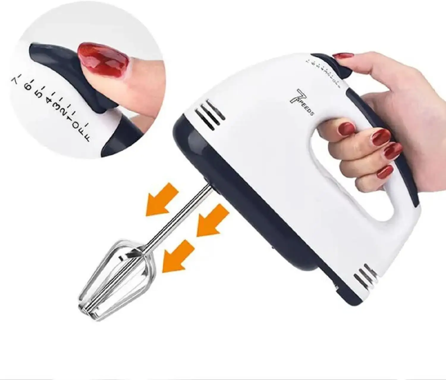 220V 100W 7-Gang Home Kitchen Egg Beater Hand mixer Elektrischer Hand mixer mit Schneebesen