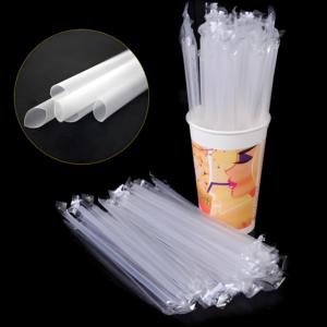 高品质透明聚丙烯材料定制尺寸塑料吸管耐用直设计珍珠奶杯 - Product Image 3