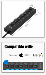Multi <strong>USB</strong> Splitter <strong>Power</strong> <strong>Adapter</strong> 4 7 Port <strong>Multiple</strong> Expander 2.0 <strong>USB</strong> Hub 3.0 With Switch for PC Accessories - Product Image 6