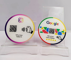 Nhà máy tùy chỉnh phương tiện truyền thông xã hội NFC thẻ Google xem xét trang web mã QR NFC Acrylic không thấm nước và chống xước QR Logo mã - Product Image 6