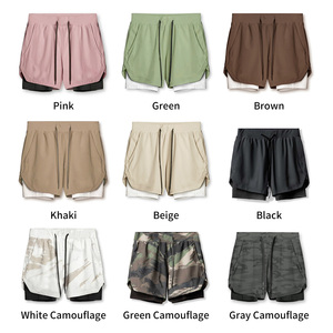 Biểu Tượng Tùy Chỉnh 5-Inch Hai Lớp Jogger Tập Luyện Quần Short Trở Lại Zip Túi Nén Nhanh Chóng Làm Khô Thoáng Khí 2-Trong-1 Phòng Tập Thể Dục Quần Short - Product Image 2