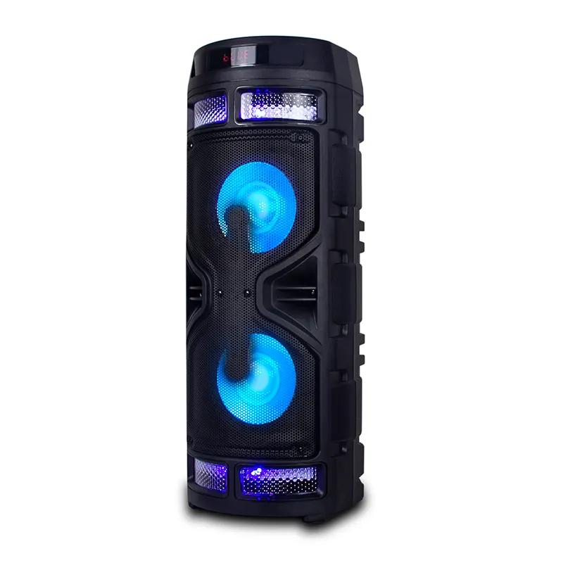 Grosir Boombox Mewah Portabel BT Dapat Diisi Ulang Menara Speaker Lampu Berdiri Kotak Boom Speaker dengan Mikrofon Karaoke
