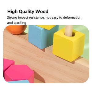 YUCI Wooden <strong>Shape</strong> <strong>Sorting</strong> Toys Colorful Intelligence Geometrical <strong>Shape</strong> Multifunctional Beads Wooden Block Box for Toddler - Product Image 6