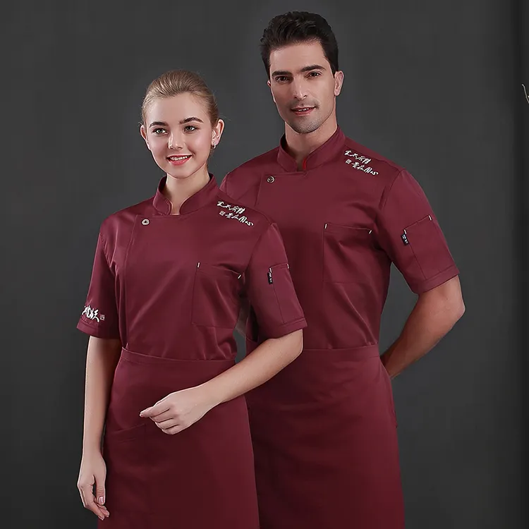 Maniche Corte Camicia di Lavoro S-5XL Estate Divise Cuoco Chef di Traspirante Unisex Delle Donne Degli Uomini di Giacche Chef Sushi Uniforme Kitchenwork Vestiti