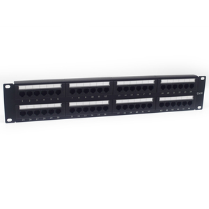 Venta caliente SZADP 12/16/24/32/48 Puertos Cat6/CAT5e UTP Paneles de conexión Precio bajo Puerta del obturador y Panel de parche de fibra de marca de etiqueta - Product Image 2