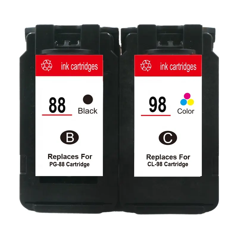 Cartuccia di inchiostro a getto d'inchiostro Color nero rigenerato Hicor 88 98 88XL 98XL Premium per stampante Canon Deskjet E500 E510 E600 E610