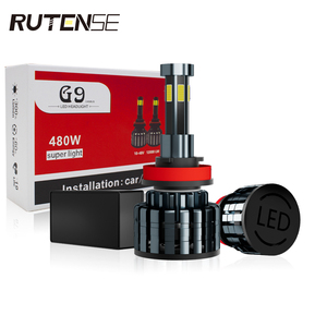 Rutense מכונית חמה הוביל פנסים 360 480w כוח גבוה אוטומטי הוביל נורות 6 צדדים <span class=keywords><strong>g9</strong></span> h4 h7 מכונית הוביל מנורות ראש אוניברסלי