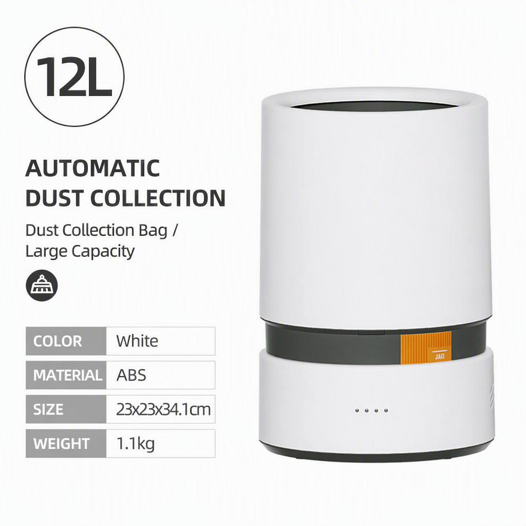 12l white round trash can-automatic bag laying-ambient