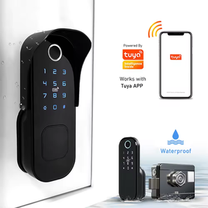 EnriqueTuyaダブル指紋リモコン鉄ゲート用防水ロックTuyawifiハンドルなし電子スマートドアロック - Product Image 2