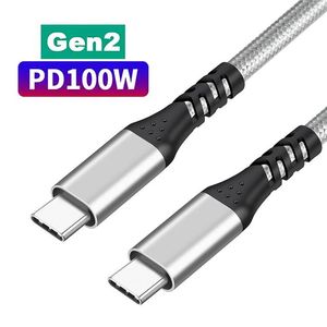 USB3.2 M3 M3 USB tip C örgülü kablo hızlı şarj 20V5A 100W 20gbps 1M 2 M tam özellikli dahili Emarker çip naylon ceket - Product Image 1