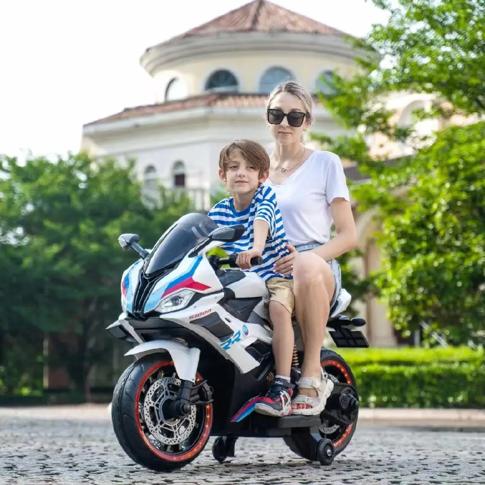 Tenvel 12V Điện chéo trẻ em bé xe máy xe đạp kích thước lớn xe máy đồ chơi trẻ em đi xe trên xe gắn máy cho 10 tuổi