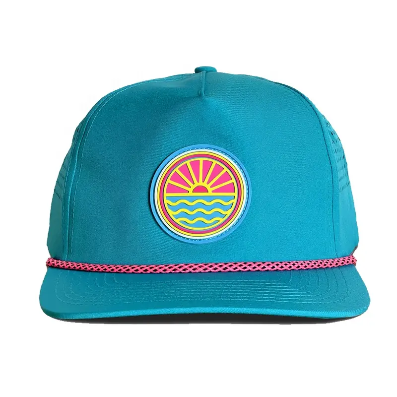 Caliente hombres mujeres poliéster corte láser agujeros playa Surf impermeable cuerda sombreros rendimiento perforado béisbol Snapback Gorra con parche