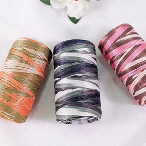 100克平丝带线3毫米厚的强力染色图案，用于手工编织和编织 - Product Image 3