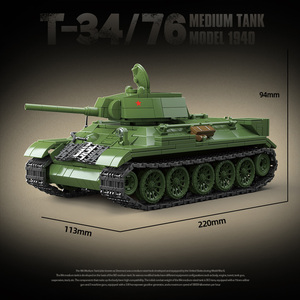 Quanguan WW2 Military Battle Tank Model <strong>Toy</strong> 100276 Building Display Set <strong>Soviet</strong> T-34 Medium Tank for Decoration Technical Study - Product Image 2
