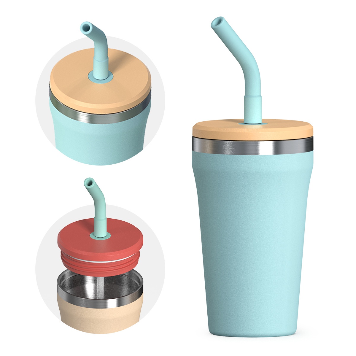 ถ้วยกาแฟหลอดดื่มแบบตรง