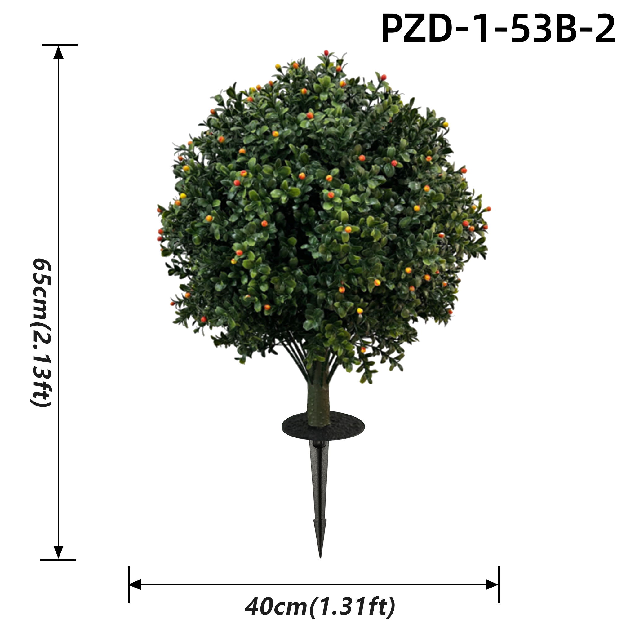 Mix Color Fruit Artificial Boxwood Ball Plant With Ground Spike