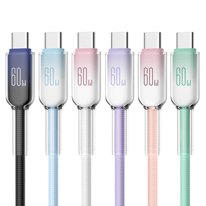 1m 2m 60w快速充电冰晶USB C型电话电源线15 16系列尼龙编织设计数据线 - Product Image 1