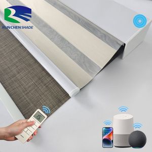 Persianas cebra, rodillo de ventanas francés moderno, instalación integrada con diseño de patrón, cadena, características eléctricas de la casa - Product Image 4