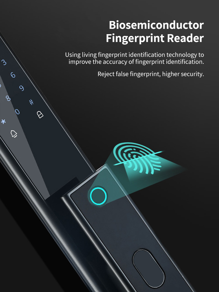 New Design Smart Door Lock 2021 Surveillance Camera  Home Security Fully Automatic Finger print Door Lock