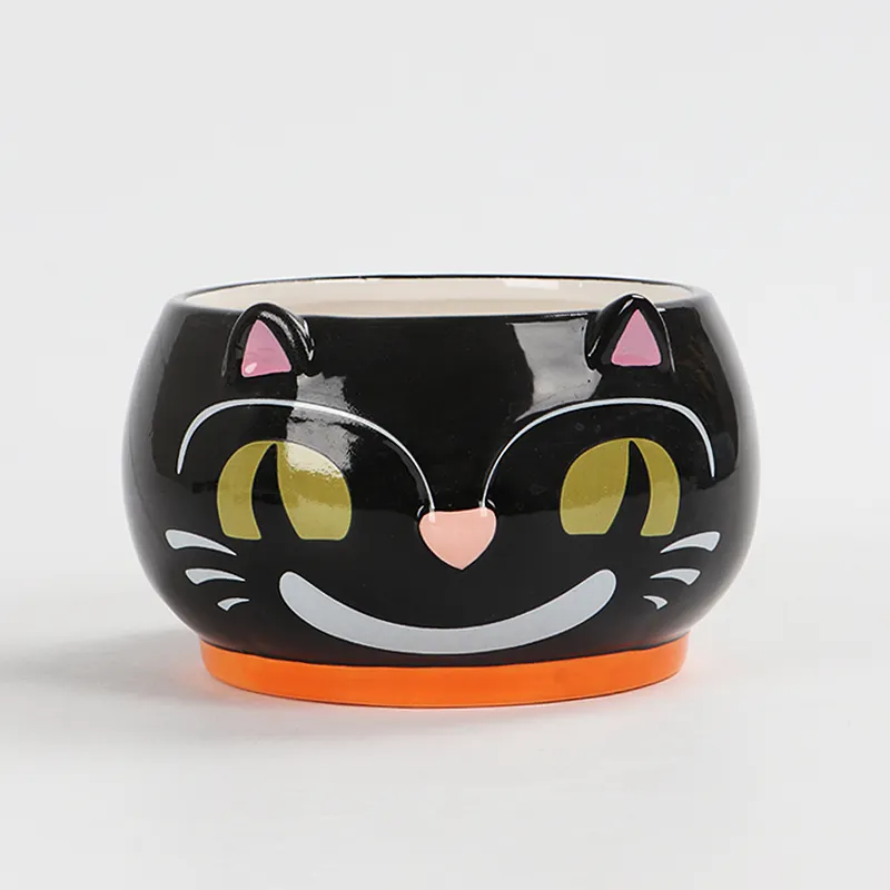 Bol Halloween chat noir bol en céramique peint à la main