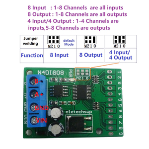 QXW 8ch <strong>Input</strong>/<strong>Output</strong> Digital Switch TTL LvTTL CMOS RS485 IO Control <strong>Module</strong> Modbus Rtu Board For PLC Relay N4DIG08 - Product Image 5