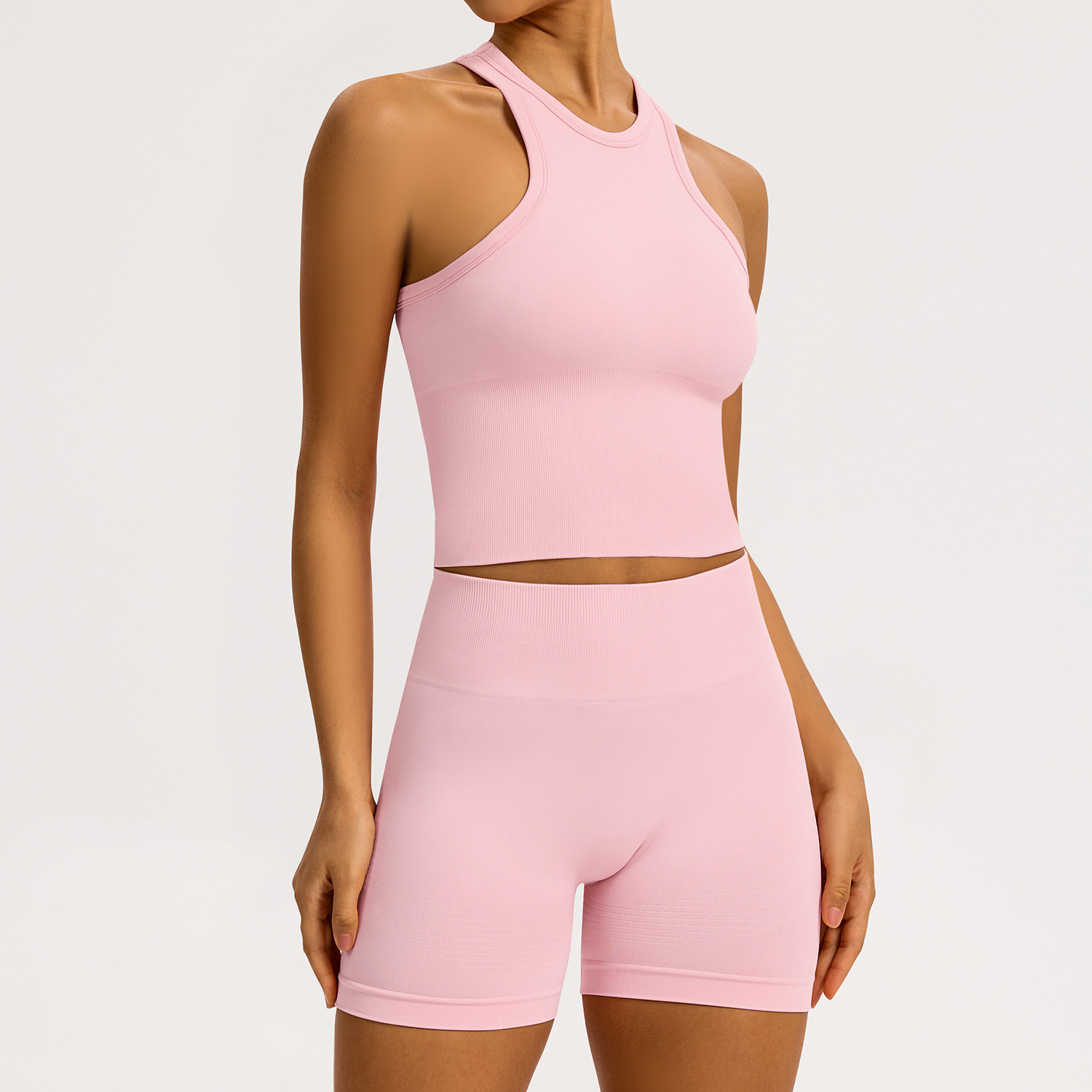 Peach Pink vest+shorts