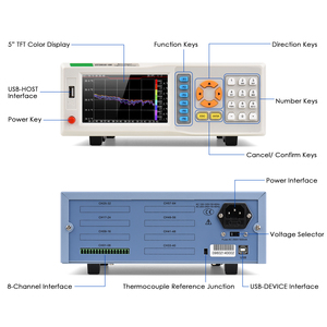Registrador de datos de temperatura Industrial, grabador Digital de temperatura de 64 canales-200 C ~ 1372, compatible con probador de termopares KJETNSRB - Product Image 3