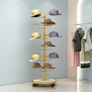 6-Tier 30 cappello girevole espositore albero portabagagli espositori portatili con ruote cappello girevole espositore - Product Image 3