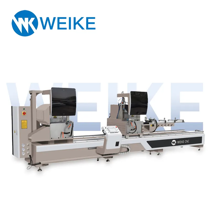 WEIKE CNC a doppia testa sega da taglio di precisione per profilo in alluminio automatico profilo in alluminio mitra sega cnc taglio a doppia testa