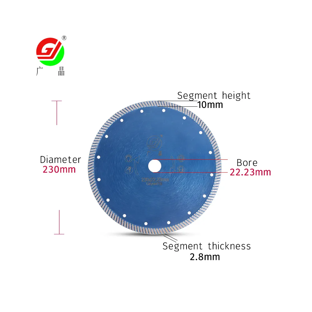 GJ preço de atacado de fábrica 9 Polegada 230mm lâmina de serra de corte de diamante para corte a seco granito ferramentas de pedra dura