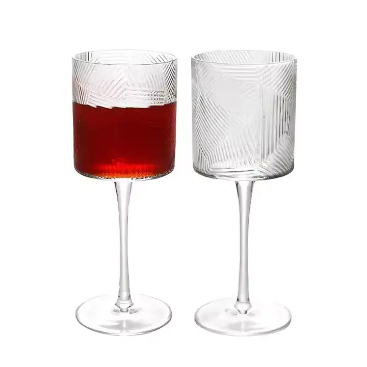 570 מ""ל חיתוך קר זכוכית כדור גבוה אור יוקרה שחור עניבת פרפר כוס יין בורדו בורדו בעבודת יד קריסטל כוס יין אדום סיטונאי