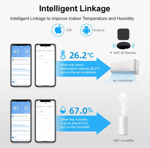 Smart Automation 2,4G WiFi Monitor de temperatura y humedad Compact Tuya App Alexa Control remoto Sensores de temperatura y humedad - Product Image 5