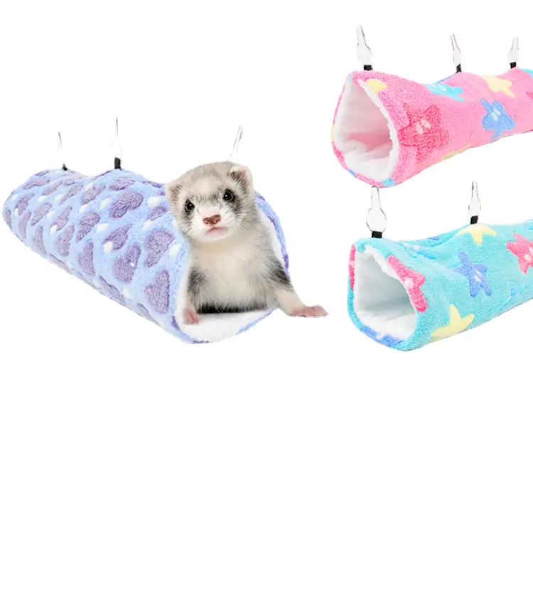 Factory direct small pet winter cotton nest squirrel honey bag glider hammock thickened warm plush tunnel hanging