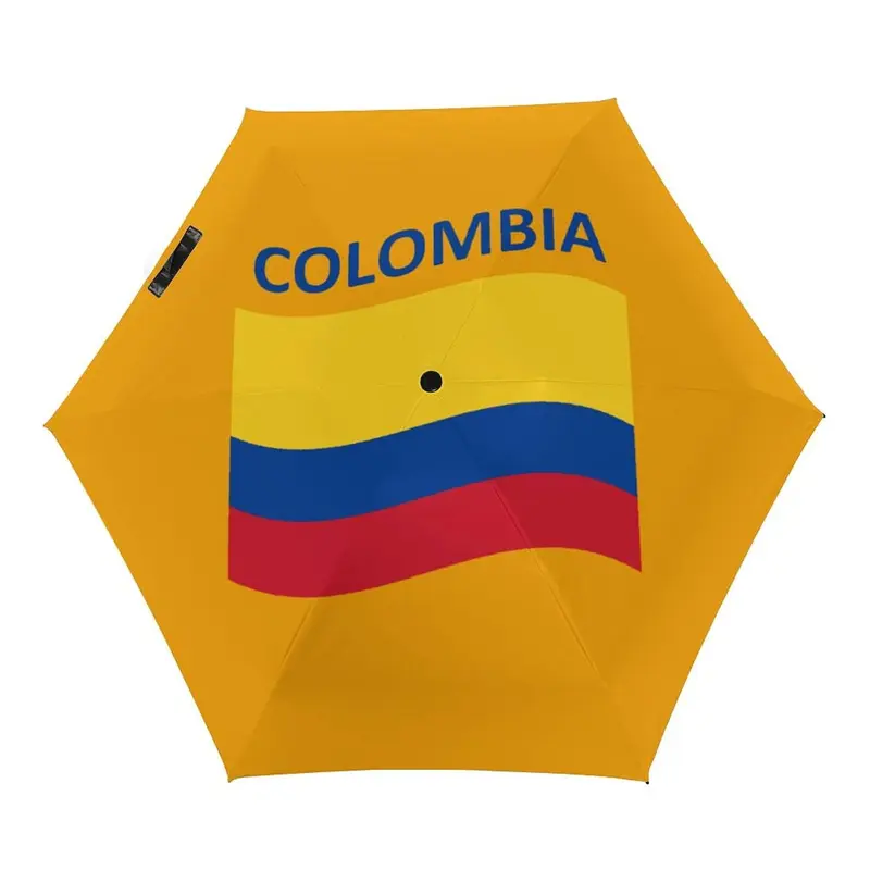 Paraguas de lluvia automático con logotipo de la bandera de Colombia con impresión 3D de 21 pulgadas Ideal de moda superior
