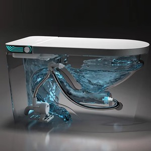 Fabrika otomatik açık uzatılmış akıllı WC tuvalet ile elektrikli ayak dokunmatik sensör gömme ve uzaktan kumanda bide akıllı tuvaletler - Product Image 4
