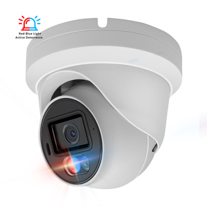 8MP H.265主动威慑POE IP摄像机红色蓝光室内室外可选固定镜头双向音频IP66 4k网络摄像机