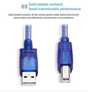 DTECH CU0093 1.8M tak ve çalıştır bilgisayar yazıcı için USB 2.0 AM BM veri kablosu - Product Image 4