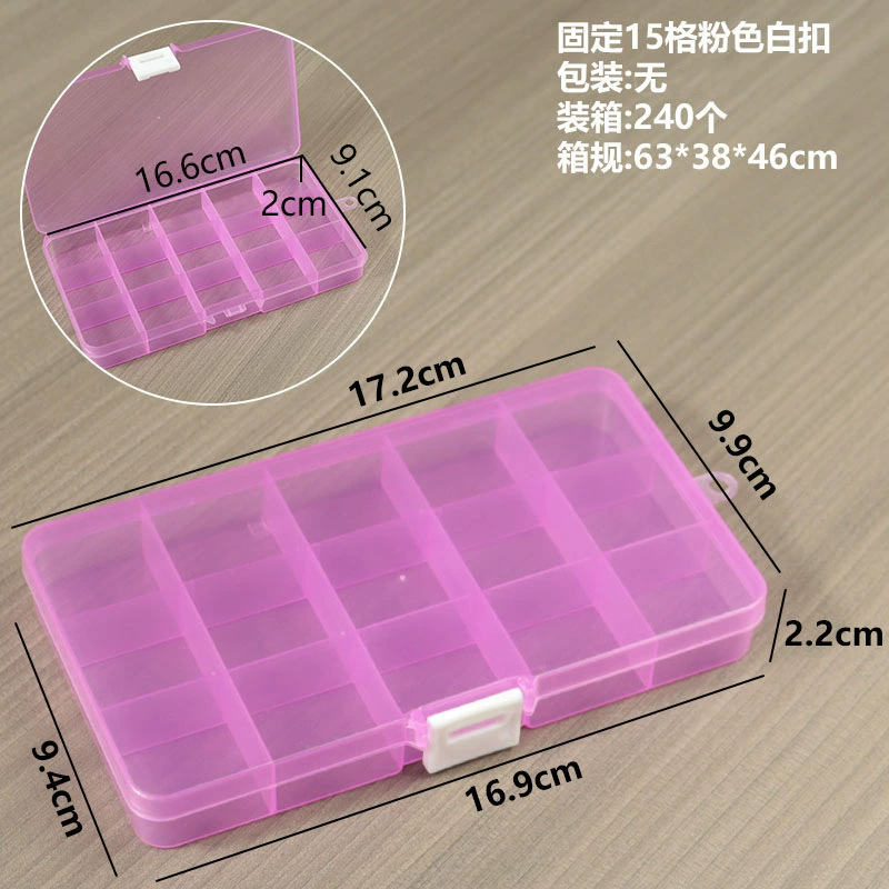 Fixed with 15 pink and white buttons, 17.2*9.9*2.2cm