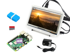 Kit de pantalla Raspberry Pi 4 Modelo B, con pantalla LCD táctil capacitiva de 7 pulgadas