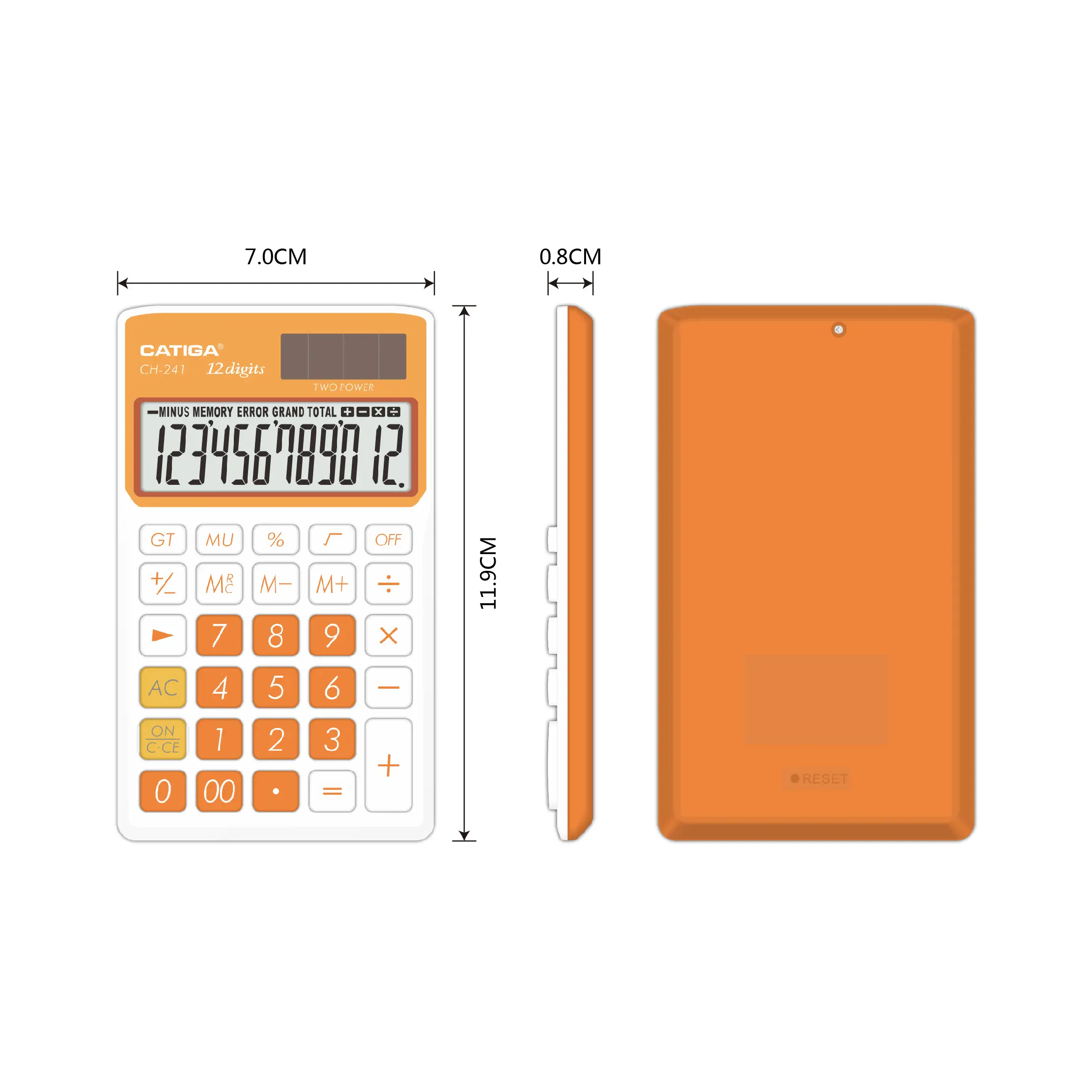 CH-241 12 Cijfers Gemakkelijk Te Dragen Kleine Vorm Plastic Knop Catiga Zonne-Calculator Elektronische Rekenmachine Handheld Calculator