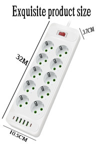 Anahtar ve priz çıkışlı 3 yollu/6 yollu güç elektrik uzatma prizi - Product Image 6
