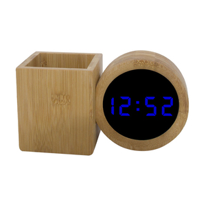 Digitaler Wecker mit Holzmode Kleine LED Holz Kinder Nachttisch uhren Würfelform Holz LED Wecker