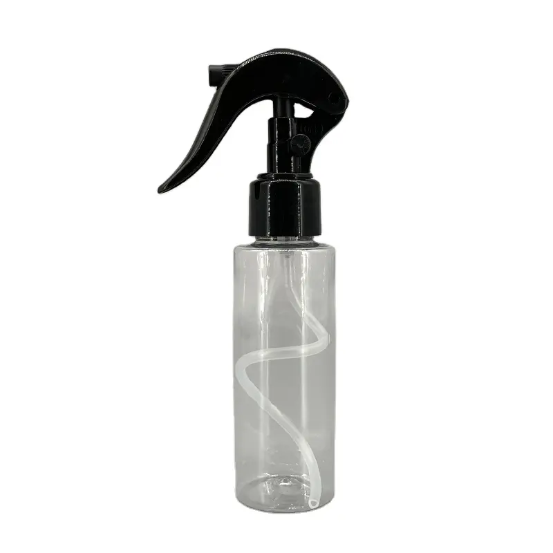 Hot Sale Flüssigkeits sprüh flasche PET 100ml transparente Kunststoff-Flüssigkeits sprüh flasche