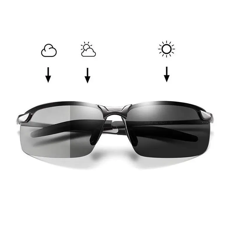 Men Polarized Driving Glasses Male Change Color Sun Glasses Day Night Vision Photochromic Sunglasses