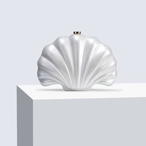 Alien Shell Acrylic Handbag Single Shoulder Diagonal Cross Design for Fashion Weddings Zipper Open Rhinestone Embroidery