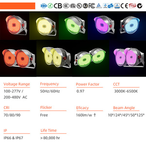 DMX Dali 0-10V aydınlatma kontrolleri ile uyumlu dış mekan kullanımı için 500W RGB LED Par ışık çok yönlü IP67 anma sel ışıkları - Product Image 4