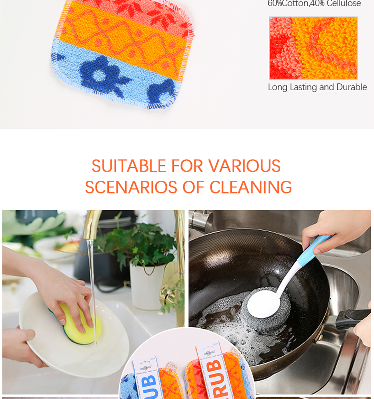 Reusable Scrub for Kitchen and Household Use Euroscrubby made of nature cotton and food-grade Resin
